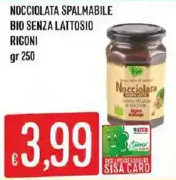 Mercadò Nocciolata spalmabile bio senza lattosio Rigoni offerta