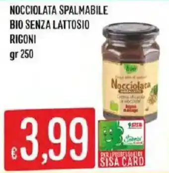 Nocciolata spalmabile bio senza lattosio Rigoni