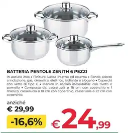 Progress Batteria pentole Zenith offerta