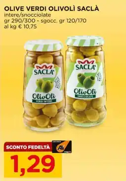 Alì Supermercati Olive verdi olivoli sacla offerta