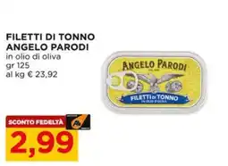 Alì Supermercati Filetti di tonno Angelo Parodi offerta
