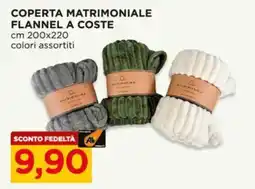 Alì Supermercati Coperta matrimoniale flannel a coste offerta