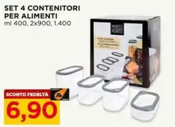 Alì Supermercati Set 4 contenitori per alimenti Moritz offerta
