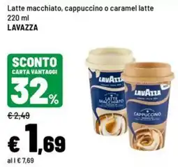 Iper La Grande Latte macchiato cappuccino o caramel latte LAVAZZA offerta