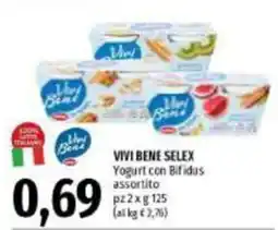Emi Supermercati Vivi Bene Selex Yogurt con Bifidus assortito offerta