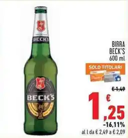 Conad City Birra Beck's offerta