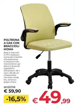 Progress Poltrona a gas con braccioli Moma offerta