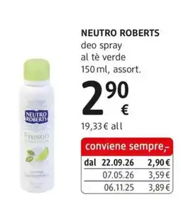 dm drogerie markt Neutro Roberts deo spray al tè verde offerta