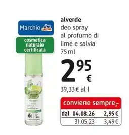 dm drogerie markt alverde deo spray al profumo di lime e salvia offerta