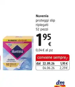 dm drogerie markt Nuvenia proteggi slip ripiegati offerta