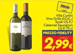Iper Super Conveniente Villa Curtini Vino Grillo D.O.C./Syrah I.G.P./Cabernet Sauvignon offerta