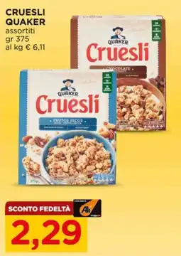 Alì Supermercati Cruesli Quaker offerta