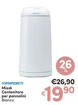 Ideal Bimbo Missk Contenitore per pannolini Bianco offerta