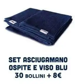 Famila Set asciugamano ospite e viso blu offerta
