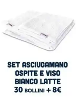 Famila Set asciugamano ospite e viso bianco latte offerta