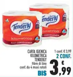 Conad City Carta igienica kilometrica Tenderly offerta