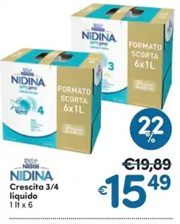 Ideal Bimbo Nidina Crescita 3/4 liquido offerta