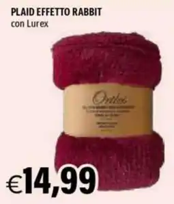 Hurrà Plaid effetto rabbit con Lurex offerta