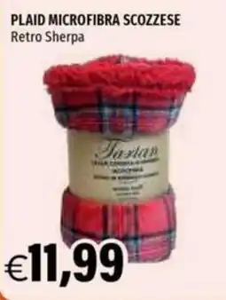 Hurrà Plaid microfibra scozzese retro sherpa offerta