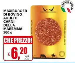 Il Gigante Maxiburger di bovino adulto carni della maremma offerta