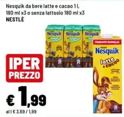 Iper La Grande Nesquik latte e cacao offerta