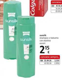 dm drogerie markt Sunsilk shampoo o balsamo con elastina offerta