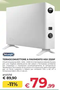 Progress DeLonghi Termoconvettore a pavimento HSX 2320F offerta