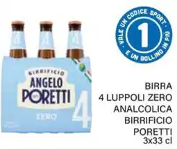 Il Gigante Birra 4 Luppoli Zero Analcolica Birrificio Poretti offerta