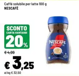Iper La Grande Caffè solubile per latte Nescafé offerta