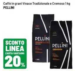 Iper La Grande Caffè in grani Vivace Tradizionale e Cremoso PELLINI offerta