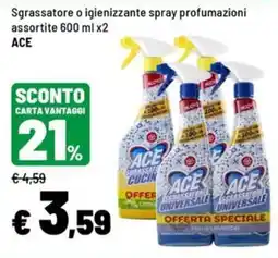 Iper La Grande Sgrassatore o igienizzante spray ACE offerta
