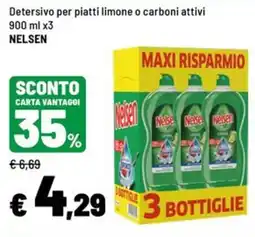 Iper La Grande Detersivo per piatti limone o carboni attivi Nelsen offerta