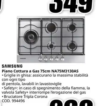 Samsung Piano Cottura a Gas 75cm