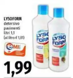 Emi Supermercati Lysoform detergente pavimenti offerta