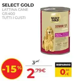 Arcaplanet Select Gold lattina cane senior offerta