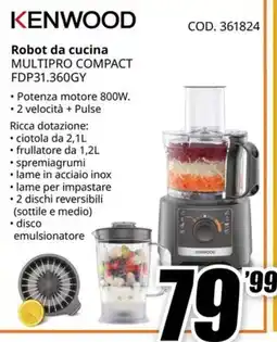 MediaWorld Kenwood Robot da cucina Multipro Compact offerta