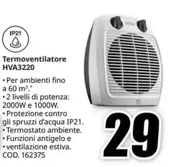 MediaWorld Termoventilatore HVA3220 offerta