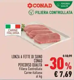 Conad City Lonza a fette di suino Conad offerta