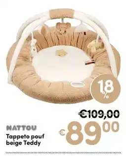 B di Bimbi Nattou Tappeto pouf beige Teddy offerta