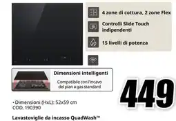 MediaWorld Lavastoviglie da incasso QuadWash™ offerta