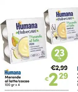 B di Bimbi Humana Merende al latte/cacao offerta