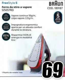 MediaWorld FreeStyle 5 Ferro da stiro a vapore Braun offerta