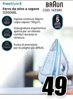 MediaWorld FreeStyle 5 Ferro da stiro a vapore Braun offerta