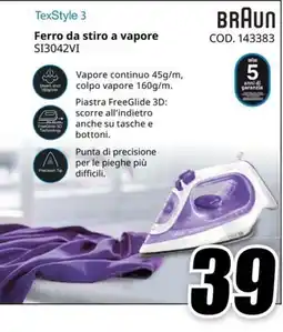 MediaWorld Ferro da stiro a vapore Braun offerta