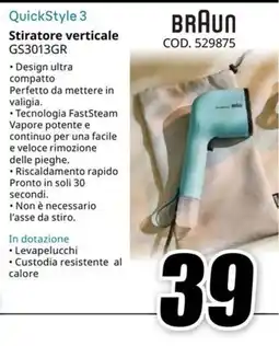 MediaWorld Braun Stiratore verticale GS3013GR offerta