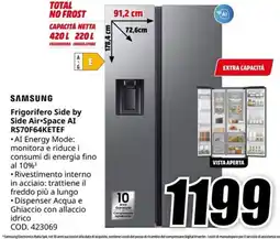 MediaWorld Samsung Frigorifero Side by Side Air•Space AI offerta