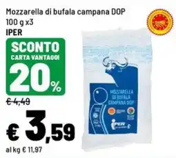 Iper La Grande Mozzarella di bufala campana DOP offerta