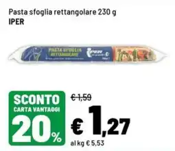 Iper La Grande Pasta sfoglia rettangolare Iper offerta