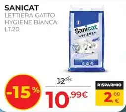 Arcaplanet Sanicat lettiera gatto hygiène bianca offerta