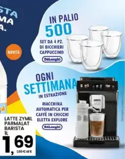 Interspar Latte Zymil Parmalat Barista offerta
